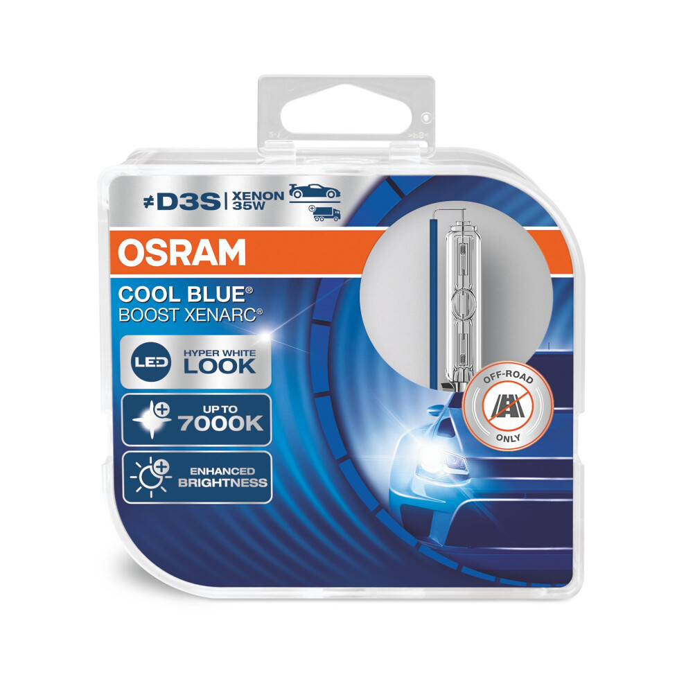 Osram Xenarc Cool Boost D3s Xenon Car Headlight Bulbs (Twin) 66340Cbb-Hcb Blue