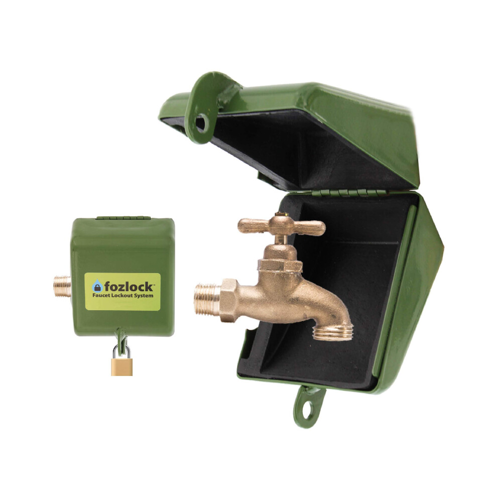 Fozlock Outdoor Faucet Lock System - Insulated Water Spigot Lock And Garden Hose Bib Lock With Cover Stainless Steel - Prevent Water Theft And Stop U 852331005007