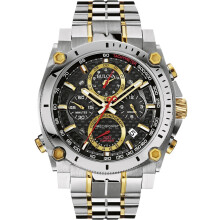 Bulova Men's Icon Precisionist Two-Tone Stainless Steel 8-Hand Chronograph with Gold and Red Accents Style: 98B228