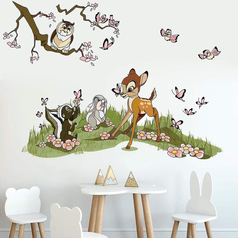 Bambi Wall Decals Forest Animal Wall Stickers For Baby Nursery Kids Bedroom Woodland Wall Dcor