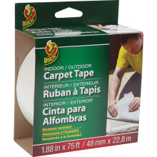 Cinta para Alfombra Duck Brand Interior/Exterior, 1.88 Pulgadas x 75 Pies, Blanco