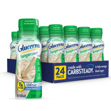 Glucerna Hunger Smart Shake Diabetic Drink Blood Sugar Management 15g Protein 180 Calories Classic Vanilla 10-fl-oz Bottle 24 Count