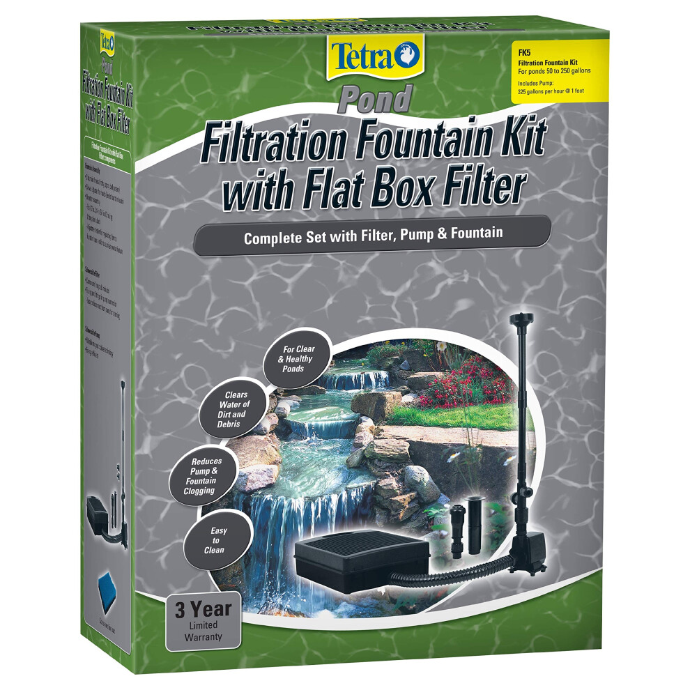 Tetra Pond Filtration Fountain Kit  Includes 3 Fountain Attachments