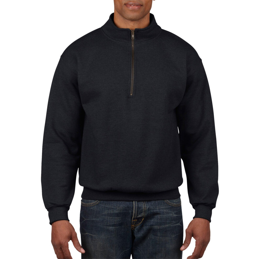 Gildan Adult Fleece Quarter-Zip Cadet Collar Sweatshirt  Style G18800  Black  Medium