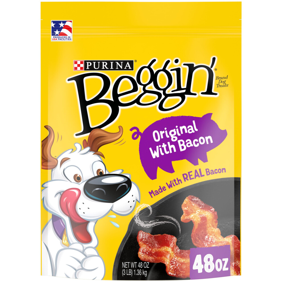 Purina Beggin' Strips Dog Treats  Original With Bacon Flavor - 48 oz. Pouch