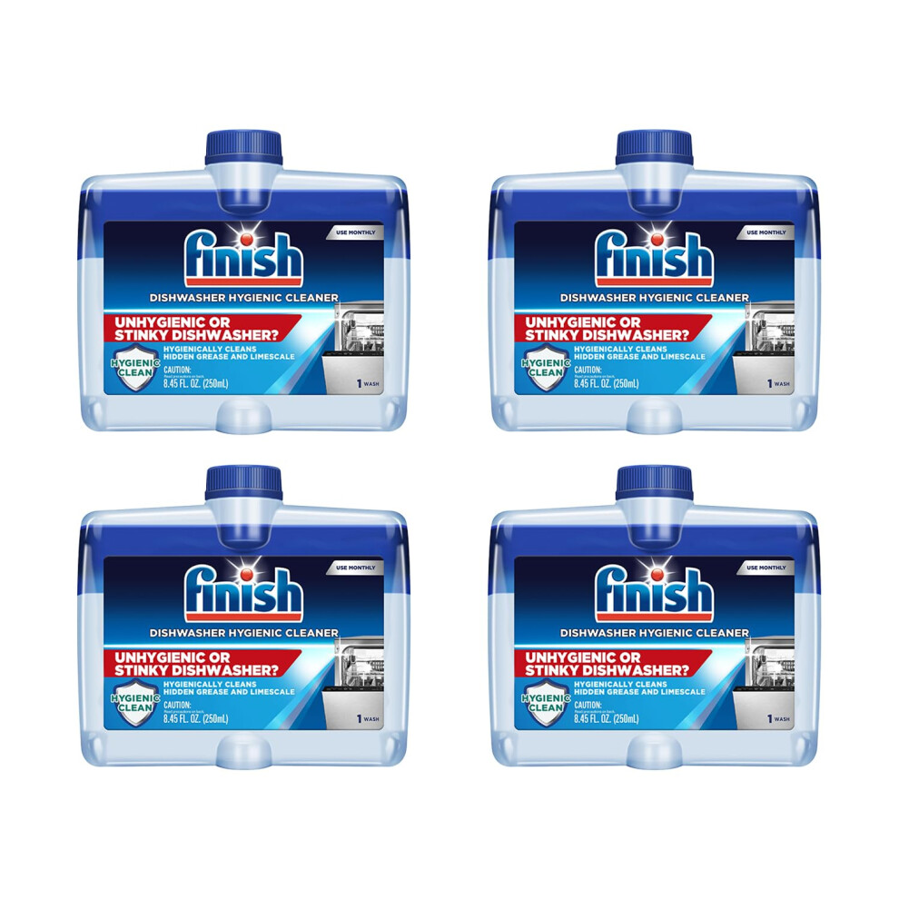 Finish Dual Action Dishwasher Cleaner: Fight Grease & Limescale  Fresh 8.45 Oz (Pack of 4)