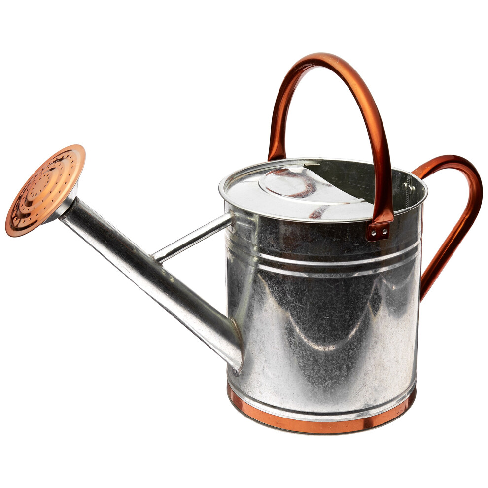 Gardman 8330 Galvanized Watering Can with Copper Accents  1.9 Gallon