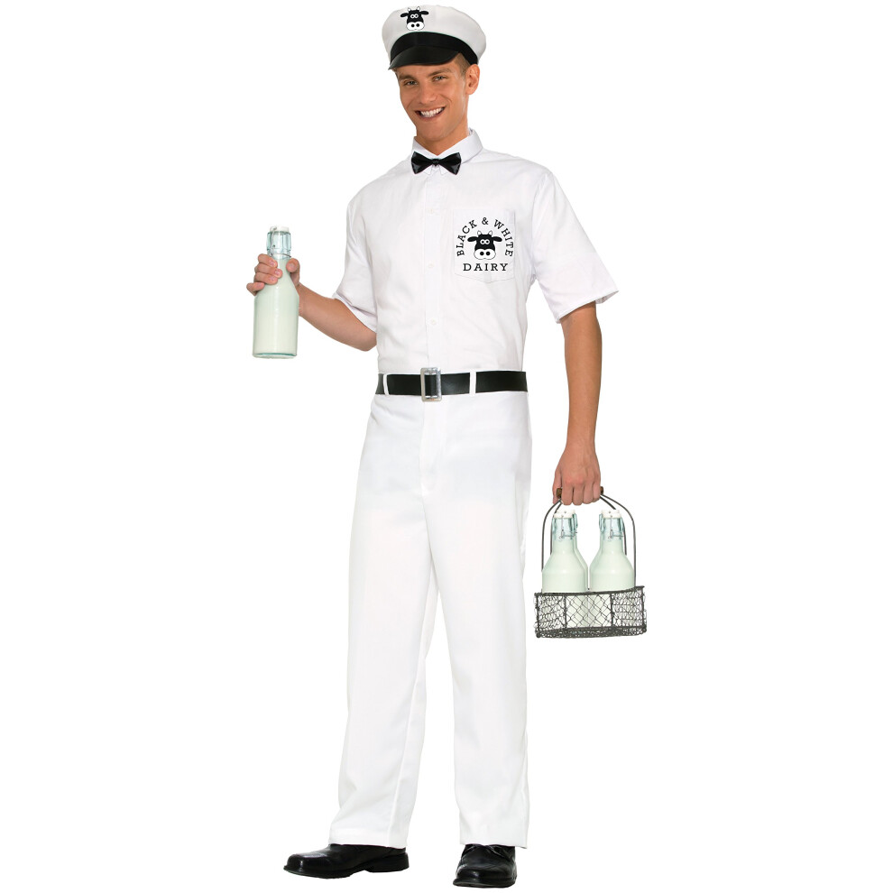 Forum Novelties Men's 50's Milkman Costume  White  Standard