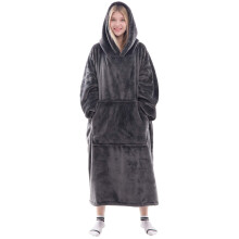 Waitu Wearable Blanket Sweatshirt Gifts for Women and Men  Warm and Cozy Giant Blanket Hoodie  Thick Flannel Blanket with Sleeves and Giant Pocket - D