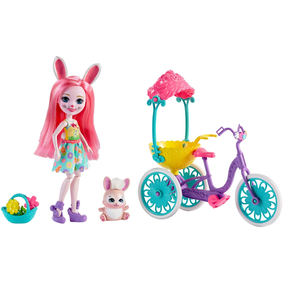 Mattel ENCHANTIMALS Pedal PALS BREE Bunny Doll & Bicycle