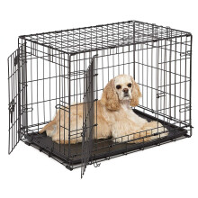 MidWest Homes for Pets Newly Enhanced Double Door iCrate Dog Crate, Includes Leak-Proof Pan, Floor Protecting Feet, Divider Panel & New Patented Featu