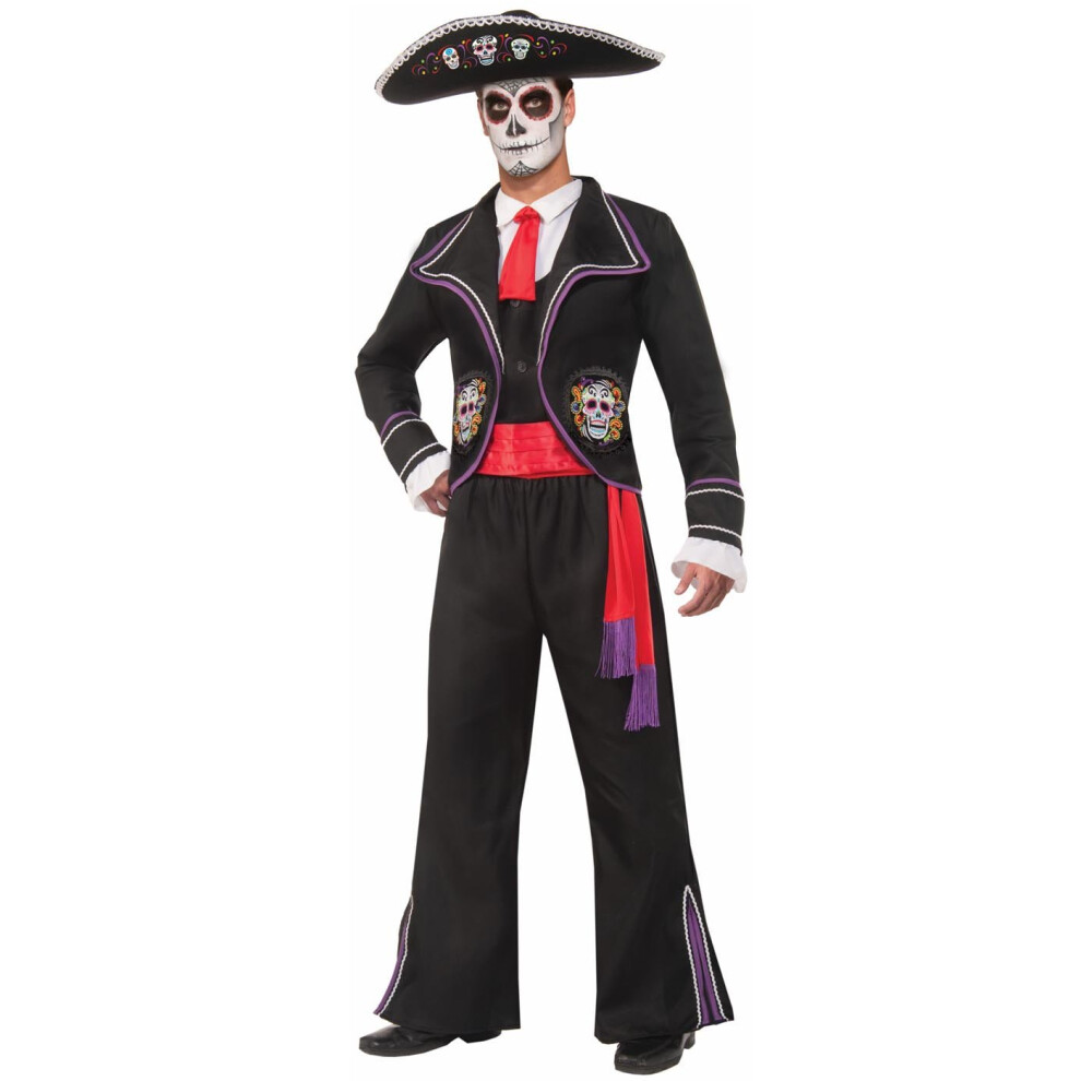 Forum Novelties Men's Day Of Dead Mariachi Macabre Costume  Black  Standard