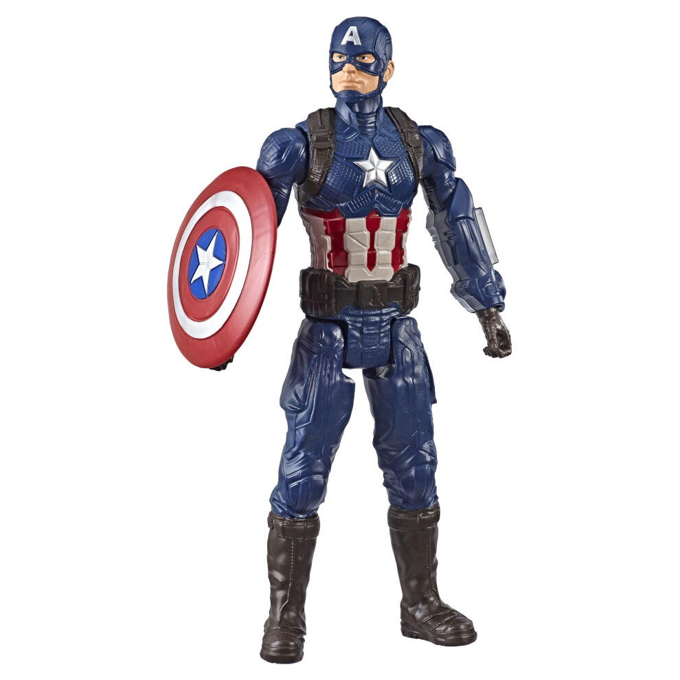 Avengers Marvel Endgame Titan Hero Series Captain America 12""-Scale Super Hero Action Figure Toy with Titan Hero Power Fx Port