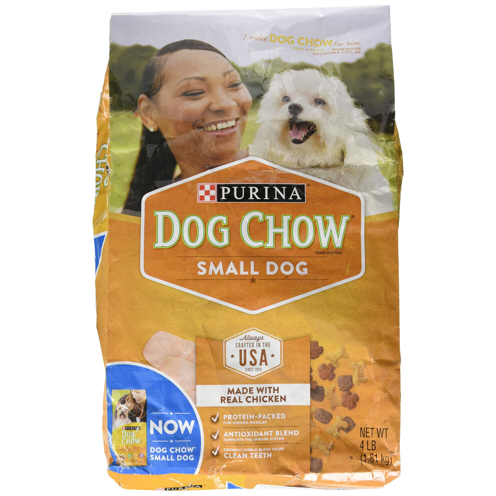 Little Bites Purina Dog Chow for Small Breed Dog Food Dry Recipe  with Real Chicken and Beef - 4 lb. Bag Packaging May Vary