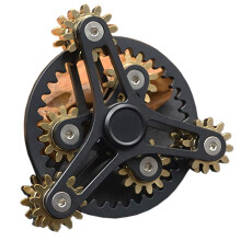 Pure Brass Fidget Spinner Gears Linkage Fidget Gyro Toy Metal DIY Hand Spinner Spins Long Time EDC Focus Meditation Break Bad Habits ADHD with Multipl