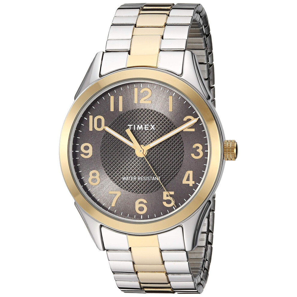 Timex Men's TW2T45900 Briarwood 40mm Two-Tone/Black Stainless Steel Expansion Band Watch