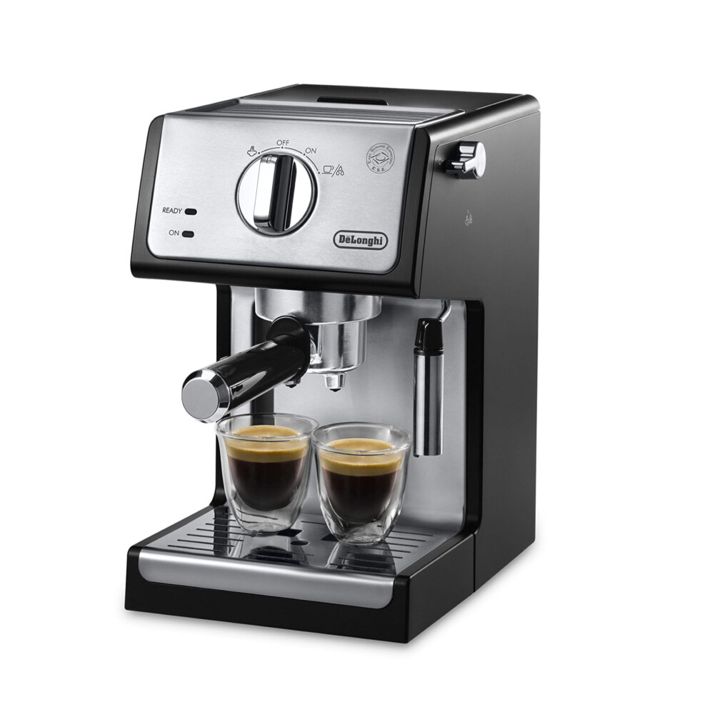 De'Longhi 15-Bar Pump Espresso Machine with Manual Milk Frother for Latte  Cappuccino  Black  ECP3420