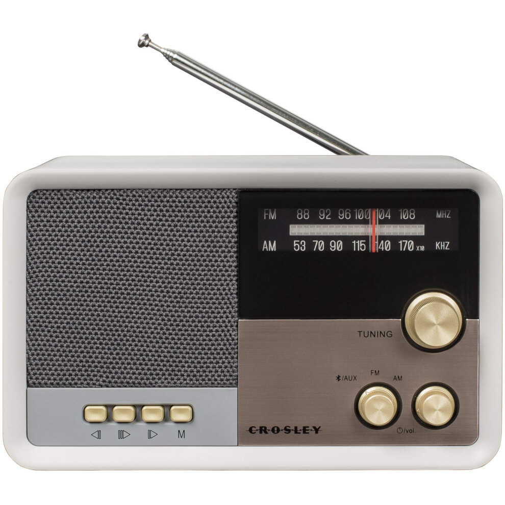 Crosley CR3036D-WS Tribute Vintage AM/FM Bluetooth Radio  White Sand