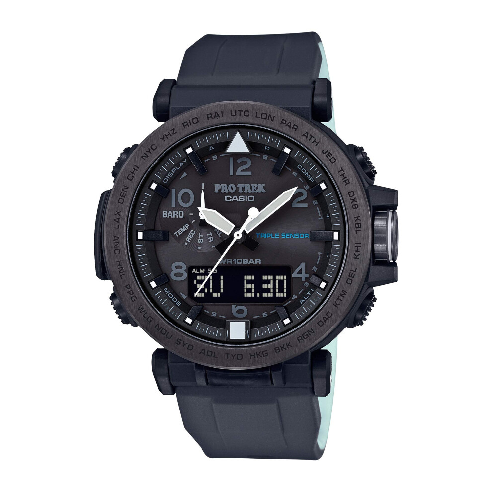 Casio Men's 'PRO TREK' Solar Powered Silicone Watch  Color:Black (Model: PRG-650Y-1CR)  Multi