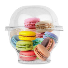 Coupes à Dessert en Plastique Transparent 8 oz (Set de 50) Petit Cup Parfait, Couvercle Dôme