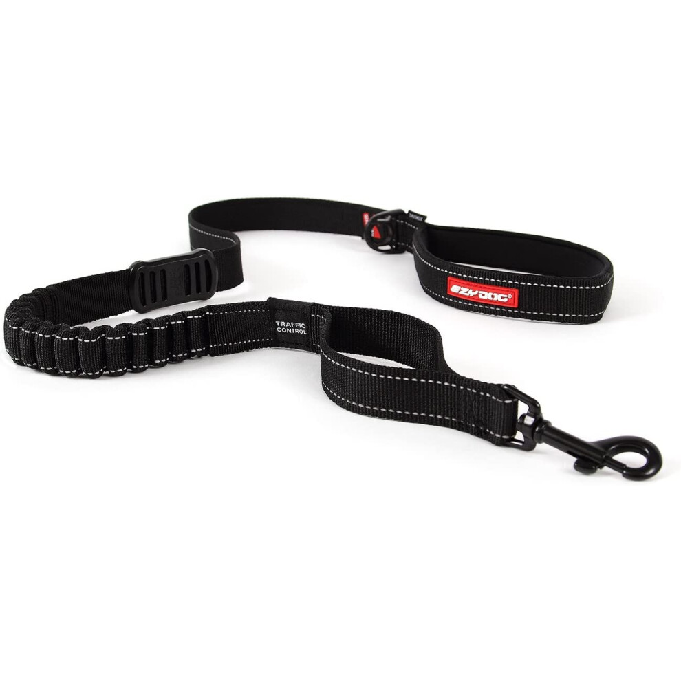 EzyDog ZERO SHOCK Leash - Best Shock Absorbing Dog Leash  Control & Training Lead (48"" Black)