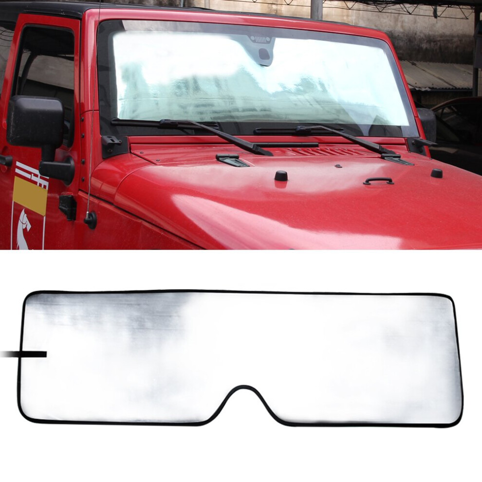 Winunite Zonnescherm Voor De Voorruit, Compatibel Met Jeep Wrangler Tj Jk Jku 2/4-Deurs (1997-2017) - Oprolbaar Hitteschild Voor De Auto-image