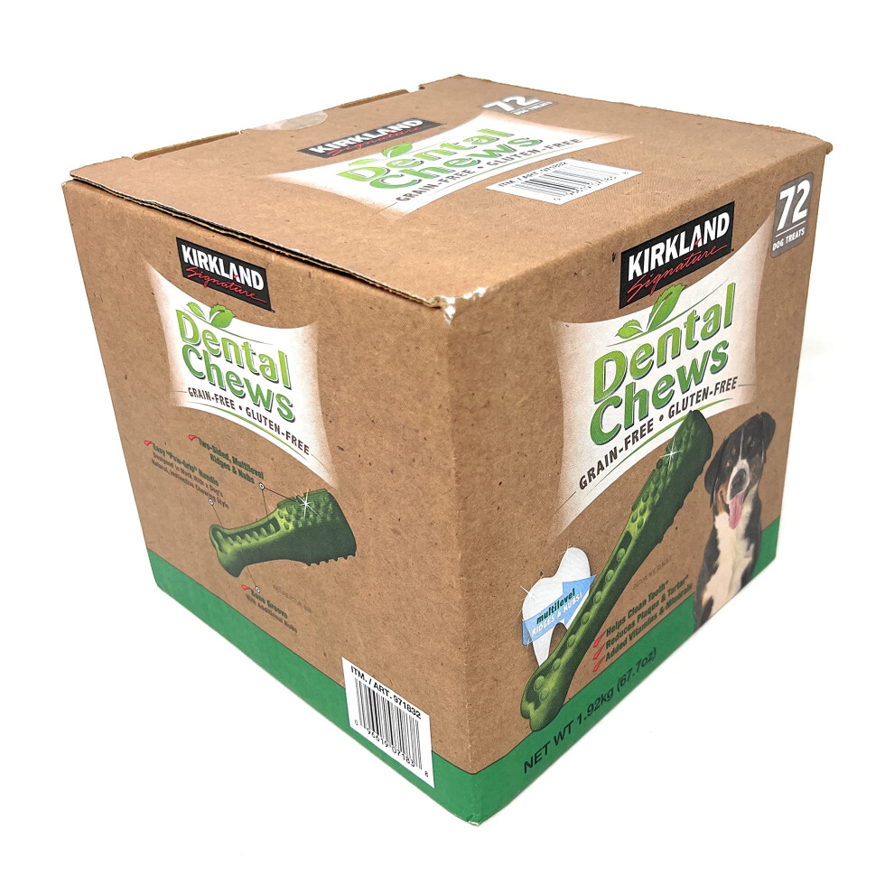 Kirkland Signature Dental Chews 72 Dog Treats  Green