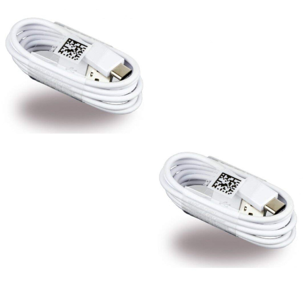 Two (2) OEM Samsung USB-C Data Charging Cables for Galaxy S9/S9 Plus/S8/S8+/Note8 -White EP-DN930CWE- Bulk Packaging