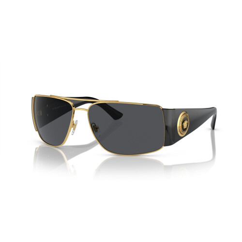 Versace Versace Man Sunglasses Gold Frame  Dark Grey Lenses  63MM