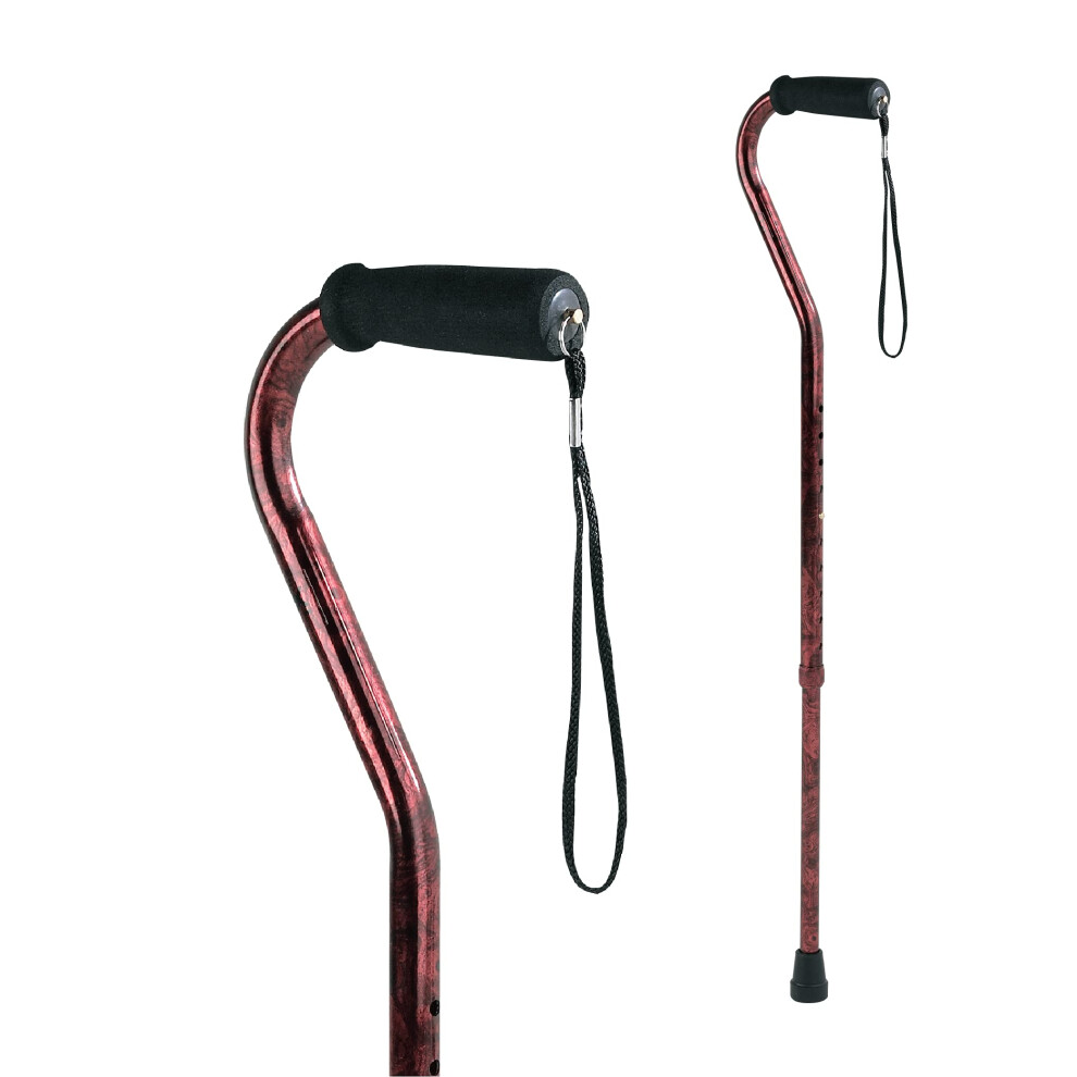 Carex Health Brands Offset Designer Cane  Red