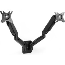 VIVO Height Adjustable Pneumatic Extended Arm Dual Monitor Wall Mount Full Motion Articulating Fits 2 Screens 17 to 32 inches Black MOUNT-V002G