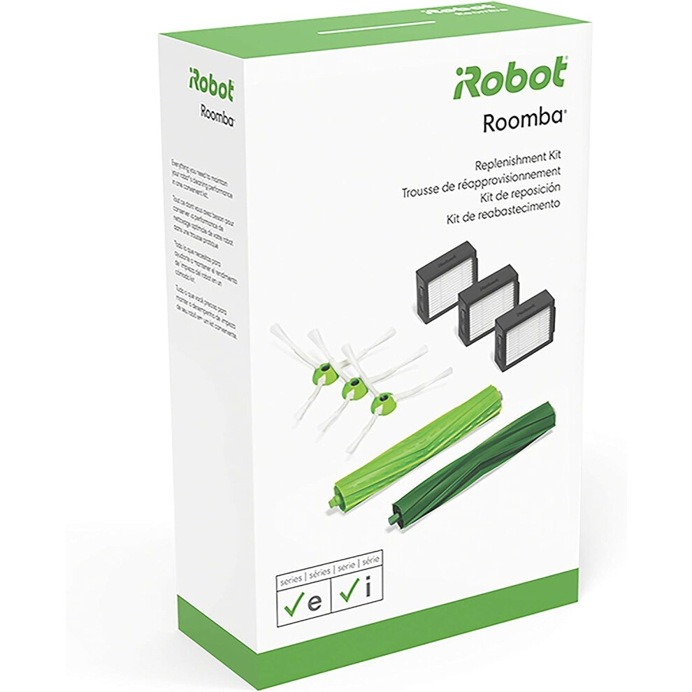 iRobot Roomba Authentic Replacement Parts - Roomba e  i  & j Series Replenishment Kit  (3 High-Efficiency Filters  3 Edge-Sweeping Brushes  and 1 Set