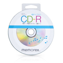Memorex 99055 40x 700MB 80 Min Muziek CD-R Schijven, 10 Pack