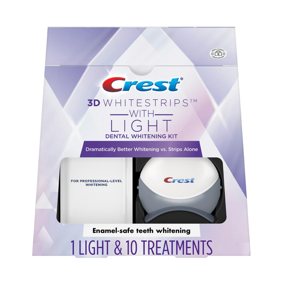 Crest 3D Whitestrips with Light  Whitestrips 3D White  Teeth Whitening Strip Kit  20 Strips (10 Count Pack)  Crest Teeth Whitening Strips  Teeth White