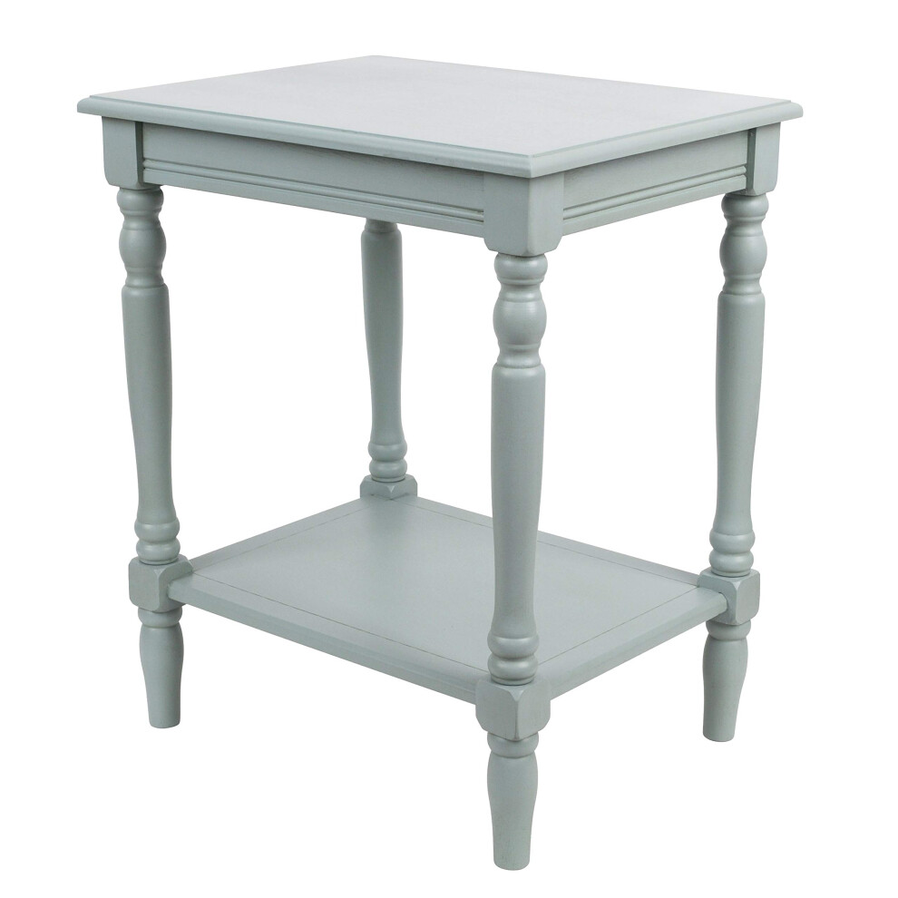 Decor Therapy Simplify Wood Accent Storage Shelf End Table  Traditional Style  Antique Artic Blue - (24 x 19.5 x 15.75"")-image-OPC-PFT5WK9-NEW