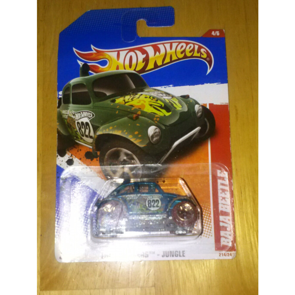 HOT WHEELS 2011 THRILL RACERS JUNGLE 4/6 TEAL GREEN BAJA BEETLE 214/244