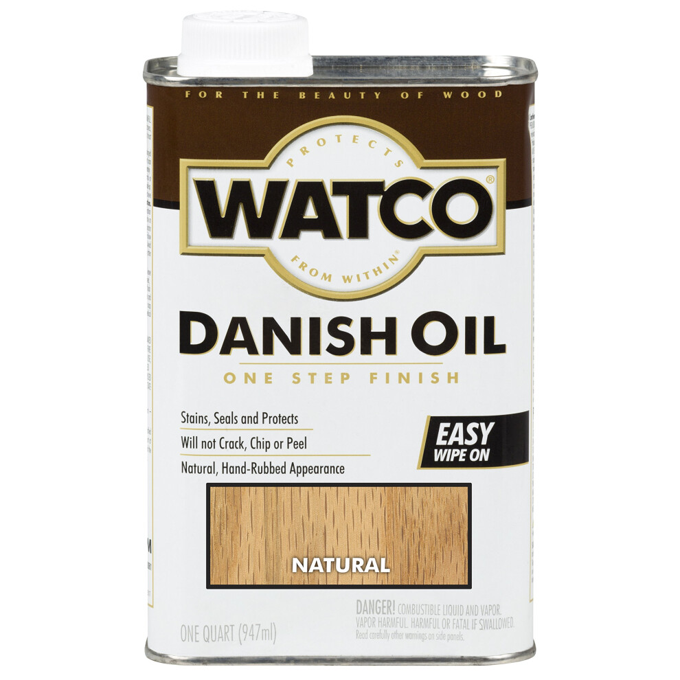 RUST-OLEUM  Natural Watco 242218 Danish Oil Wood Finish  Low VOC  Quart