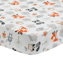 Bedtime Originals Woodland Friends Fitted Crib Sheet  Multicolor   52x28x8 Inch (Pack of 1)