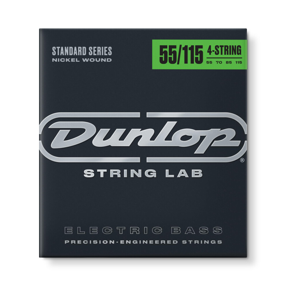 Dunlop DBN55115 Nickel Wound Bass Strings  Extra Heavy  .055-.115  4 Strings/Set