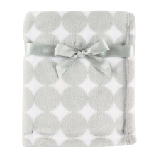Luvable Friends Unisex-Baby-Korallen-Fleece-Decke, grau gepunktet, Einheitsgre