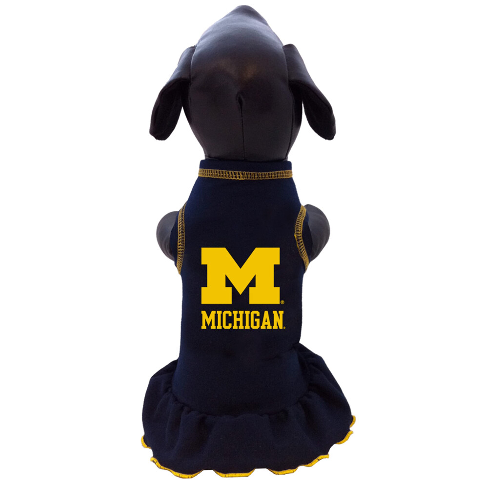 NCAA Michigan Wolverines Collegiate Cheerleader Dog Dress  Medium