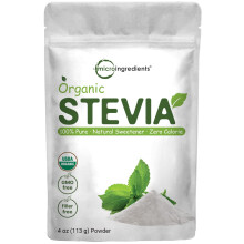 Pure Organic Stevia Powder 4 Ounces 706 Serving Highest Grade Stevia Green Leaf Extract Reb-A Reduced Bitter Aftertaste 0 Calorie Natural Sweete