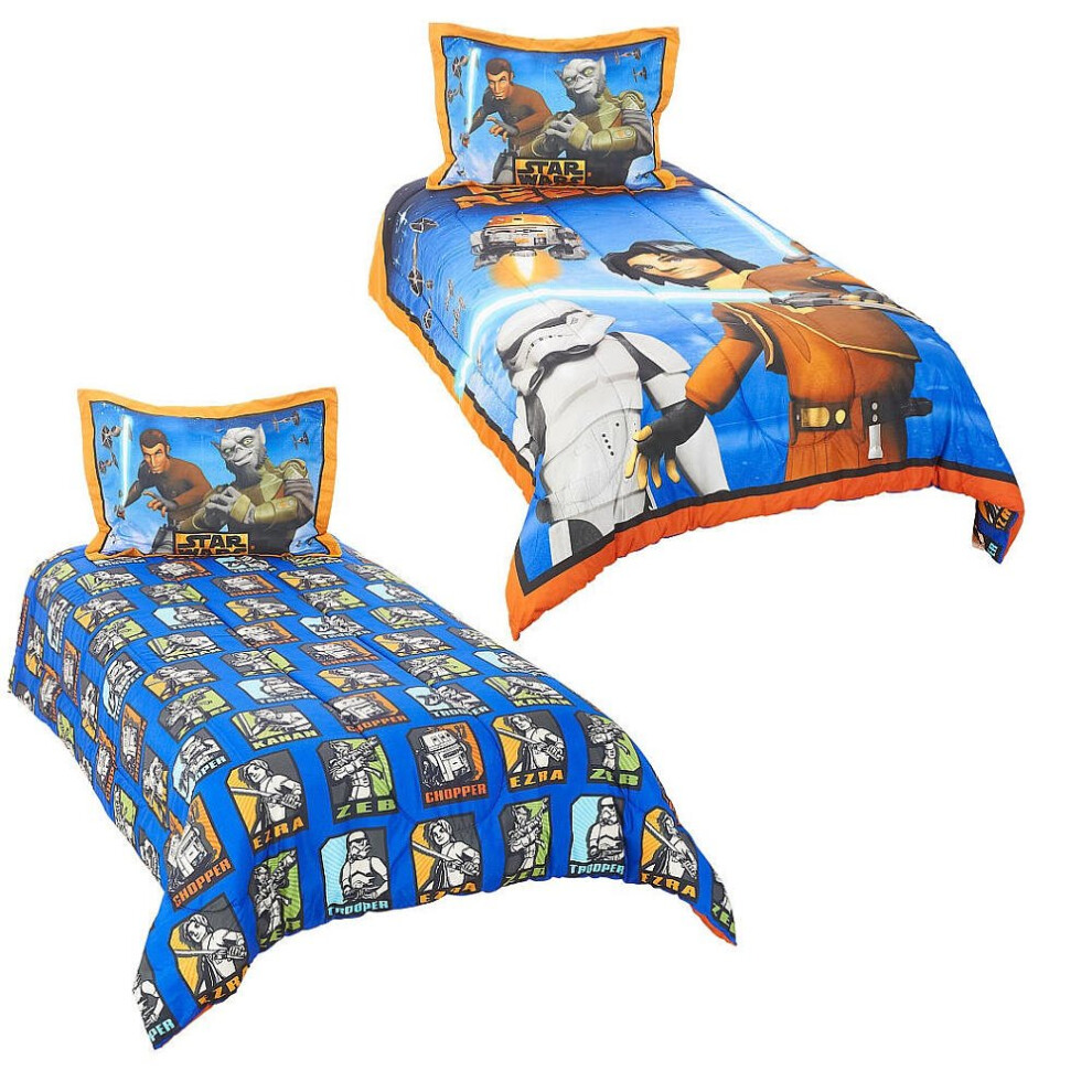 Star Wars Rebels Comforter 3 Pieces Set Reversible Twin Blue