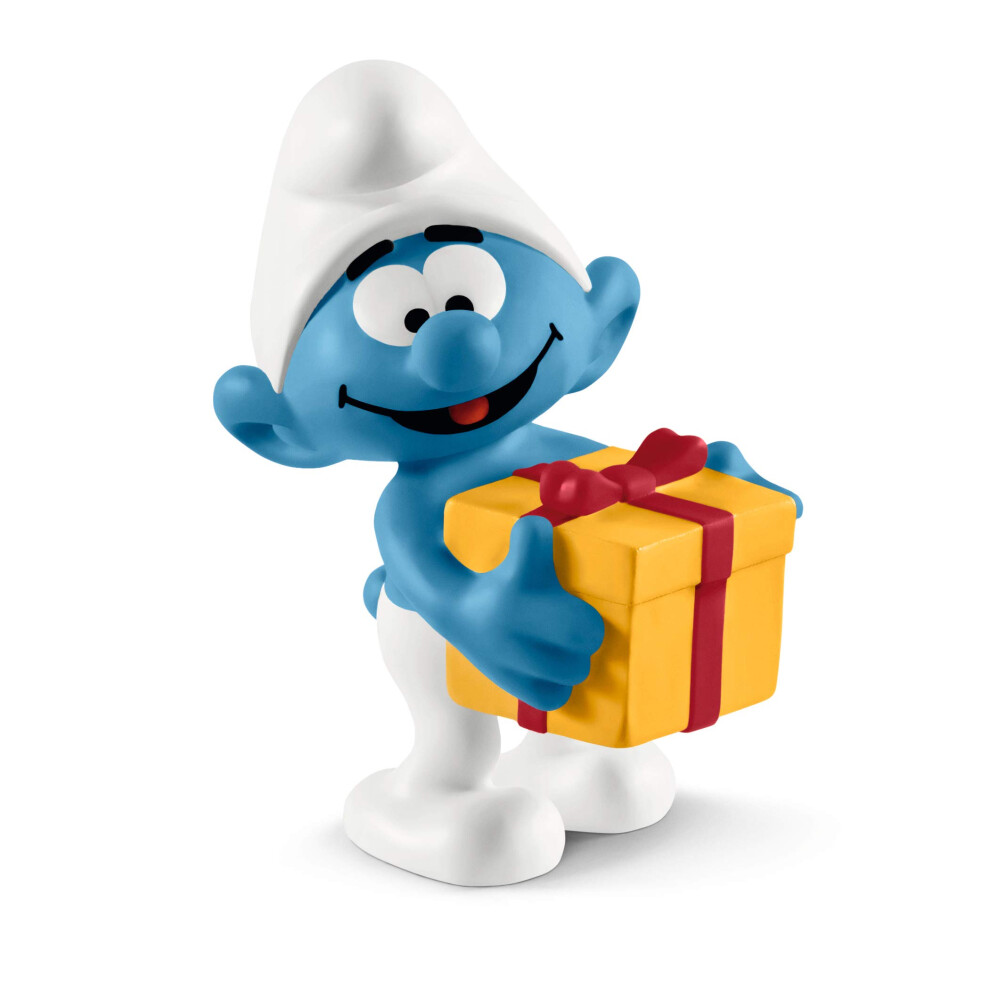 Schleich Smurf  Retro Toys for Kids  Smurf with Present Toy Figurine