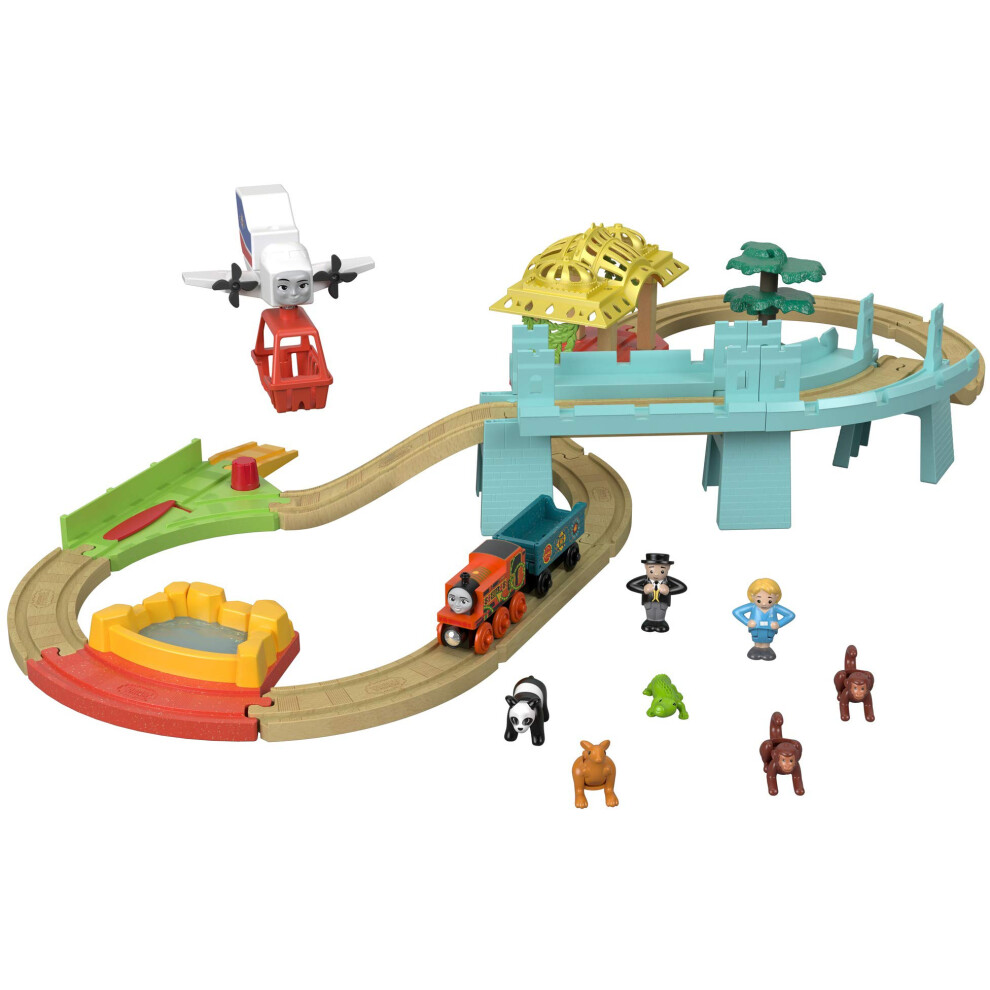 Thomas & Friends Wood Big World Adventures Set with Train Engine  Figures  a Vehicle and Accessories