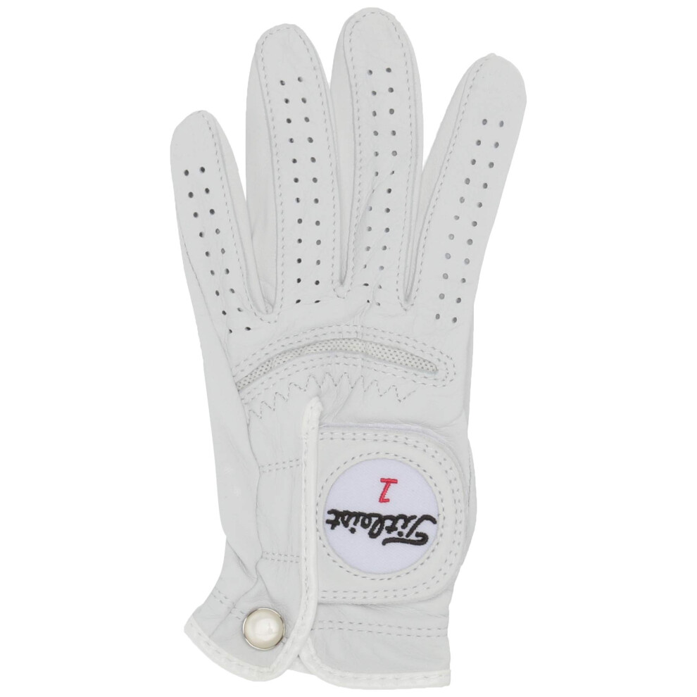 Titleist Perma Soft Golf Glove Womens Reg LH Pearl  White(Large  Worn on Left Hand)