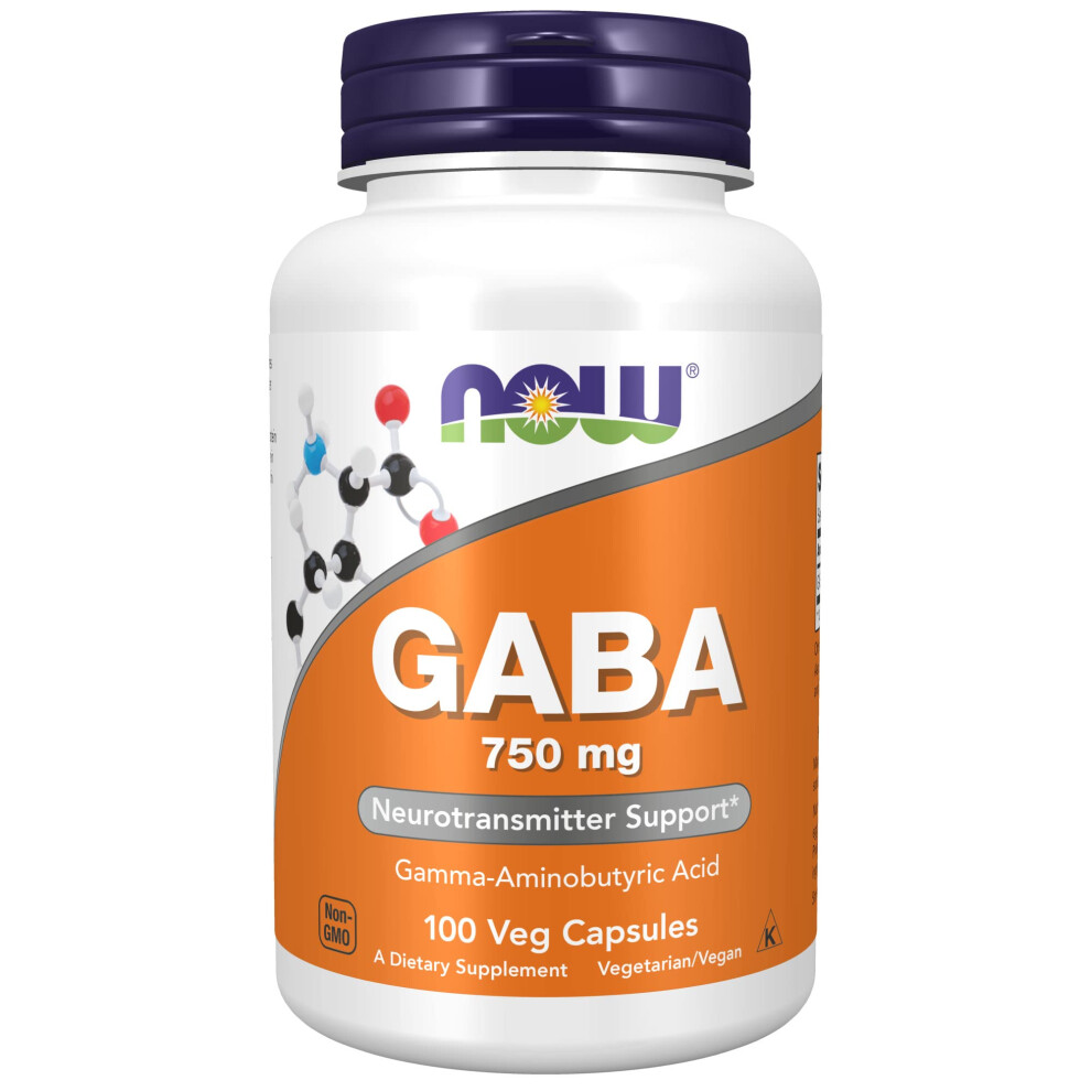 Now Supplements Gaba (Gamma-Aminobutters Ure) 750 Mg Neurotransmitter-Unterst Tzung* 100 Gem Sekapseln-image
