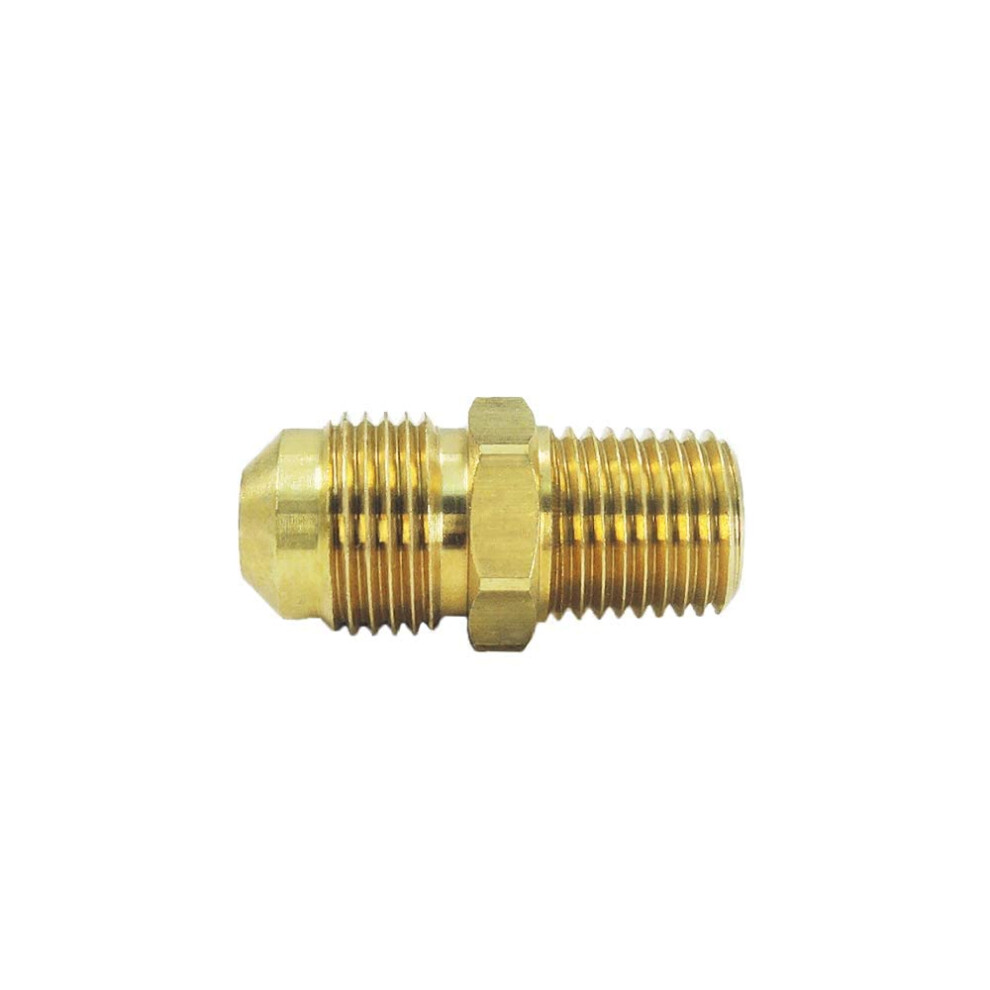 Nigo Industrial Co. Brass Tube Fitting  Half-Union  Flare x NPT Male Pipe (1  3/8"" Flare x 1/4"" NPT Male)