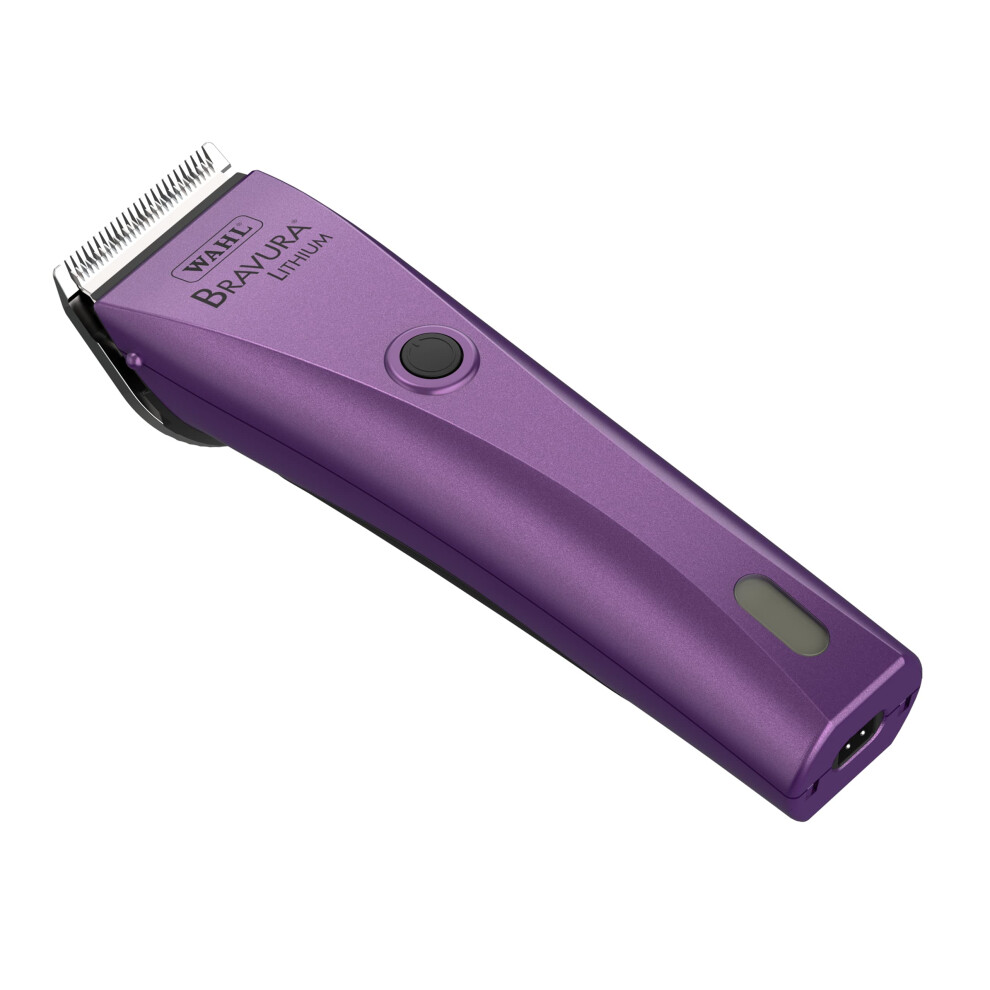 WAHL Professional Animal Bravura Lithium Ion Clipper - Pet  Dog  Cat  and Horse Corded/Cordless Clipper Kit  Purple (41870-0423)