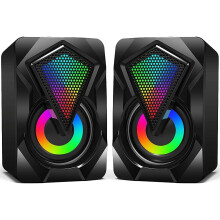 wiwipenda computer Speakers Wired 20 USB Powered Pc Speakers Stereo Mini Multimedia Volume control gaming RgB Lights 35mm Jack Speakers for Pc Deskto